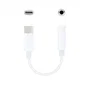 Nanocable Cable Adaptador de Audio USB-C Macho a Jack 3.5 Hembra, Blanco, 11 cm